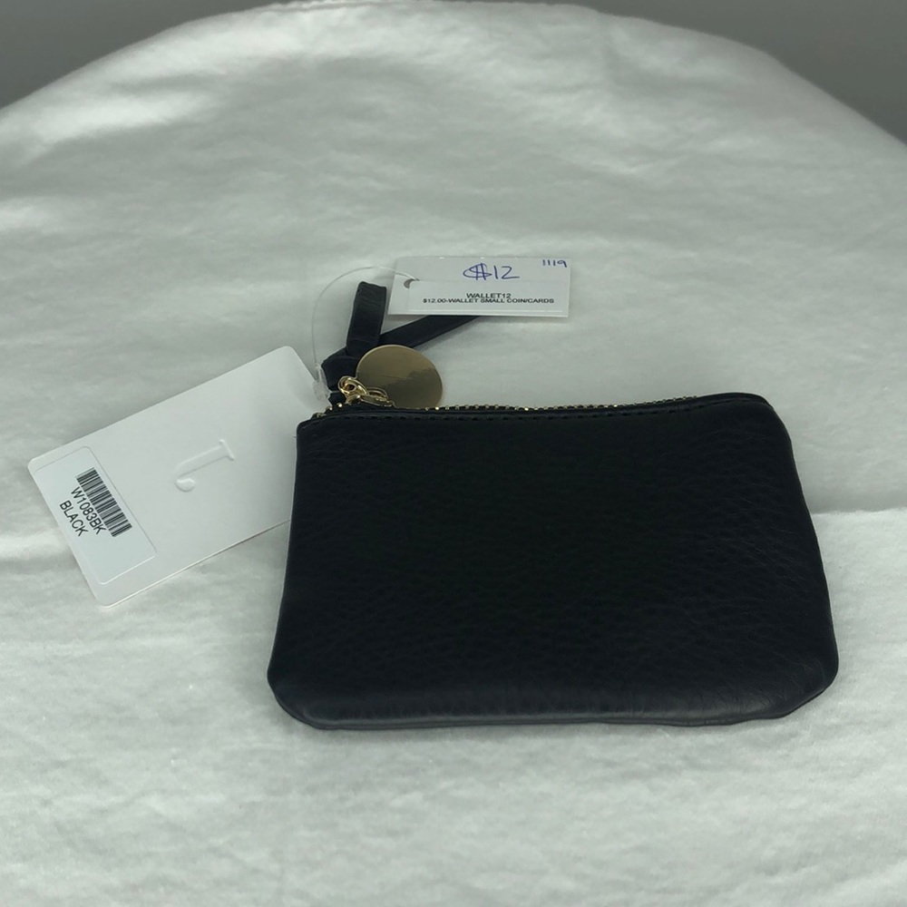 *free when bundled* Black coin purse gold zipper